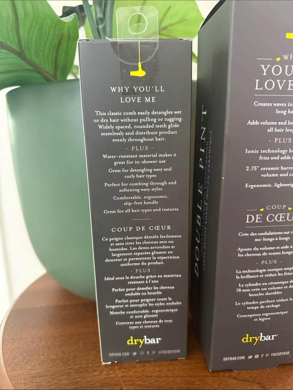 Drybar Yellow Double Pint Ceramic Brush & The Slider Wide-Tooth Comb (SET)